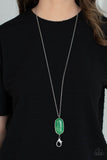 Paparazzi "Elemental Elegance" Green Lanyard Necklace & Earring Set Paparazzi Jewelry