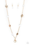 Paparazzi "Glossy Glamorous" White Lanyard Necklace & Earring Set Paparazzi Jewelry