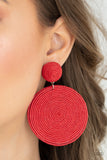 Paparazzi "Circulate The Room" Red Post Earrings Paparazzi Jewelry