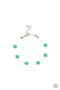 Paparazzi "Camp Flower Power" Blue Bracelet Paparazzi Jewelry