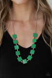 Paparazzi "Hello, Material Girl" Green Necklace & Earring Set Paparazzi Jewelry