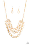 Paparazzi "Repeat After Me" Gold Necklace & Earring Set Paparazzi Jewelry