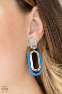 Paparazzi "Melrose Mystery" Blue Clip On Earrings Paparazzi Jewelry
