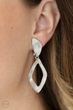 Paparazzi "Industrial Gallery" Silver Clip On Earrings Paparazzi Jewelry