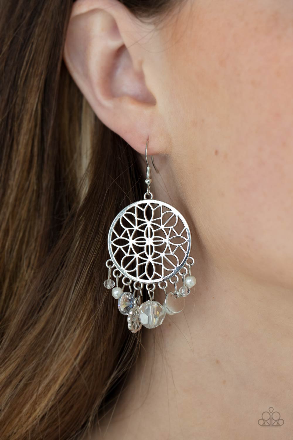 Spoo-Design | Dream catcher earrings with tree of life and zirconia  crystals | 925 silver earrings