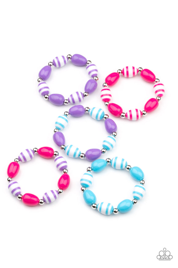 Girl's Starlet Shimmer 10 for 10 285XX Multi Striped Bead Bracelets Paparazzi Jewelry