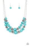 Paparazzi "Upscale Chic" Blue Necklace & Earring Set Paparazzi Jewelry