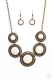 Paparazzi "She Went West" Brass Necklace & Earring Set Paparazzi Jewelry