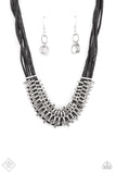 Paparazzi "Lock, Stock, And Sparkle" FASHION FIX Black Necklace & Earring Set Paparazzi Jewelry