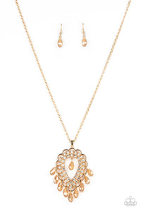 Paparazzi "Teasable Teardrops" Gold Necklace & Earring Set Paparazzi Jewelry