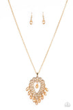 Paparazzi "Teasable Teardrops" Gold Necklace & Earring Set Paparazzi Jewelry