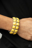 Paparazzi VINTAGE VAULT "Double the DIVA-ttitude" Yellow Bracelet Paparazzi Jewelry