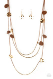 Paparazzi "Alluring Luxe" Brown Necklace & Earring Set Paparazzi Jewelry
