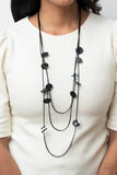 Paparazzi "Alluring Luxe" Black Necklace & Earring Set Paparazzi Jewelry