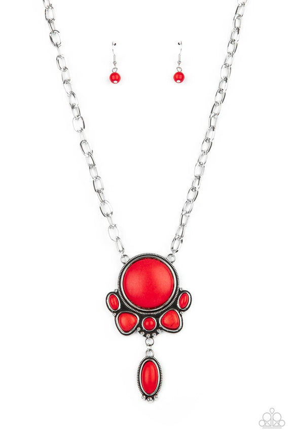 Paparazzi Count To Zen Red Necklace | CarasShop