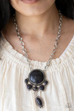 Paparazzi "Geographically Gorgeous" Black Necklace & Earring Set Paparazzi Jewelry