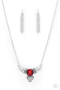 Paparazzi "You The TALISMAN!" Red Necklace & Earring Set Paparazzi Jewelry