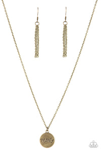 Paparazzi "The Cool Mom" Brass Necklace & Earring Set Paparazzi Jewelry