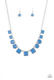 Paparazzi "Tic Tac Trend" Blue Necklace & Earring Set Paparazzi Jewelry