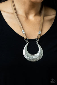 Paparazzi "Majorly Moonstruck" Brown Necklace & Earring Set Paparazzi Jewelry