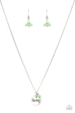 Paparazzi "Warm My Heart" Green Necklace & Earring Set Paparazzi Jewelry