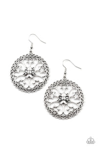 Paparazzi "Floral Fortunes" Silver Earrings Paparazzi Jewelry