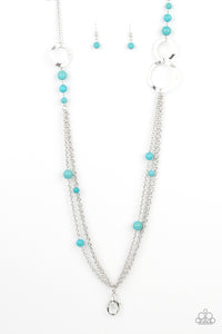 Paparazzi "Local Charm" Blue Lanyard Necklace & Earring Set Paparazzi Jewelry