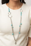 Paparazzi "Local Charm" Blue Lanyard Necklace & Earring Set Paparazzi Jewelry