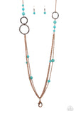 Paparazzi "Local Charm" Copper Lanyard Necklace & Earring Set Paparazzi Jewelry