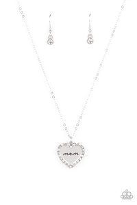 Paparazzi "The Real Boss" White Necklace & Earring Set Paparazzi Jewelry