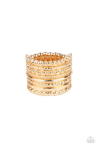 Paparazzi "Stacked Odds" Gold Ring Paparazzi Jewelry