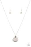 Paparazzi "Happily Heartwarming" White Necklace & Earring Set Paparazzi Jewelry