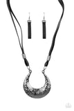 Paparazzi "Majorly Moonstruck" Black Necklace & Earring Set Paparazzi Jewelry