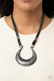 Paparazzi "Majorly Moonstruck" Black Necklace & Earring Set Paparazzi Jewelry