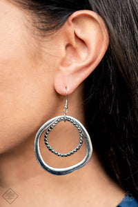 Paparazzi "Spinning With Sass" FASHION FIX Silver Earrings Paparazzi Jewelry