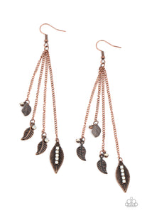 Paparazzi "Chiming Leaflets" Copper Earrings Paparazzi Jewelry