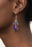 Paparazzi "Well Versed In Sparkle" Purple OIL SPILL Earrings Paparazzi Jewelry