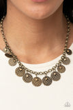 Paparazzi "Delightfully Dappled" Brass Necklace & Earring Set Paparazzi Jewelry