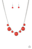 Paparazzi "Prismatically Pop-Tastic" Red Necklace & Earring Set Paparazzi Jewelry