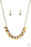 Paparazzi "Radiance Squared" Brass Necklace & Earring Set Paparazzi Jewelry