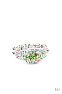 Paparazzi "Celestial Crowns" Green OIL SPILL Ring Paparazzi Jewelry