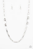 Paparazzi "Have I Made Myself Clear" White Necklace & Earring Set Paparazzi Jewelry