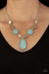 Paparazzi "DEW What You Wanna DEW" Blue Necklace & Earring Set Paparazzi Jewelry