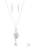 Paparazzi "Palm Promenade" Silver Lanyard Necklace & Earring Set Paparazzi Jewelry