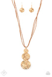 Paparazzi "Circulating Shimmer" FASHION FIX Gold Necklace & Earring Set Paparazzi Jewelry