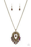 Paparazzi "Teasable Teardrops" Brass OIL SPILL Necklace & Earring Set Paparazzi Jewelry