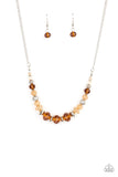 Paparazzi "Turn Up The Tea Lights" Brown Necklace & Earring Set Paparazzi Jewelry