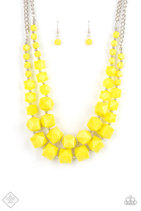 Paparazzi "Summer Excursion" Yellow FASHION FIX Necklace & Earring Set Paparazzi Jewelry