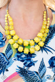 Paparazzi "Summer Excursion" Yellow FASHION FIX Necklace & Earring Set Paparazzi Jewelry
