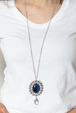 Paparazzi "Oh My Medallion" Blue Lanyard Necklace & Earring Set Paparazzi Jewelry